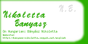 nikoletta banyasz business card